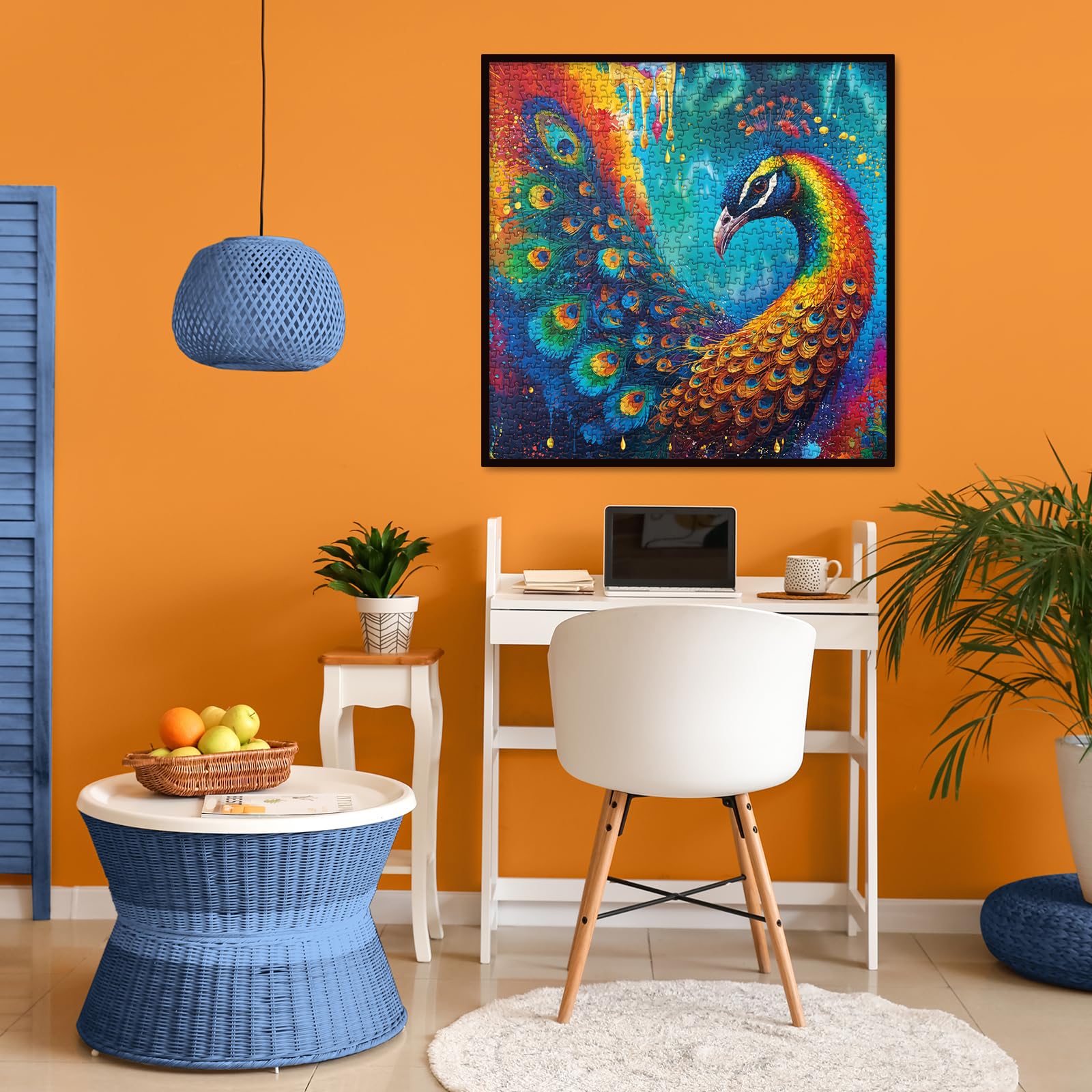 Peacock Puzzle 1000 Piece for Adults, Colorful Peafowl Jigsaw Puzzles Beautiful Bird Art, Funny Rainbow Animal Puzzle As Home Decor - Image 5