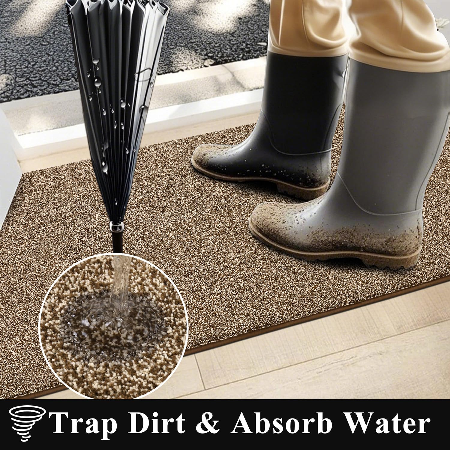 BERTHMEER Tapis De Couloir 2'x8' Gris Lavable Pour Couloir, Salle De Bain, Chambre, Entrée, Cuisine, Antidérapant, Style Oriental Vintage Traditionnel Vieilli, Tapis De Couloir D'Intérieur