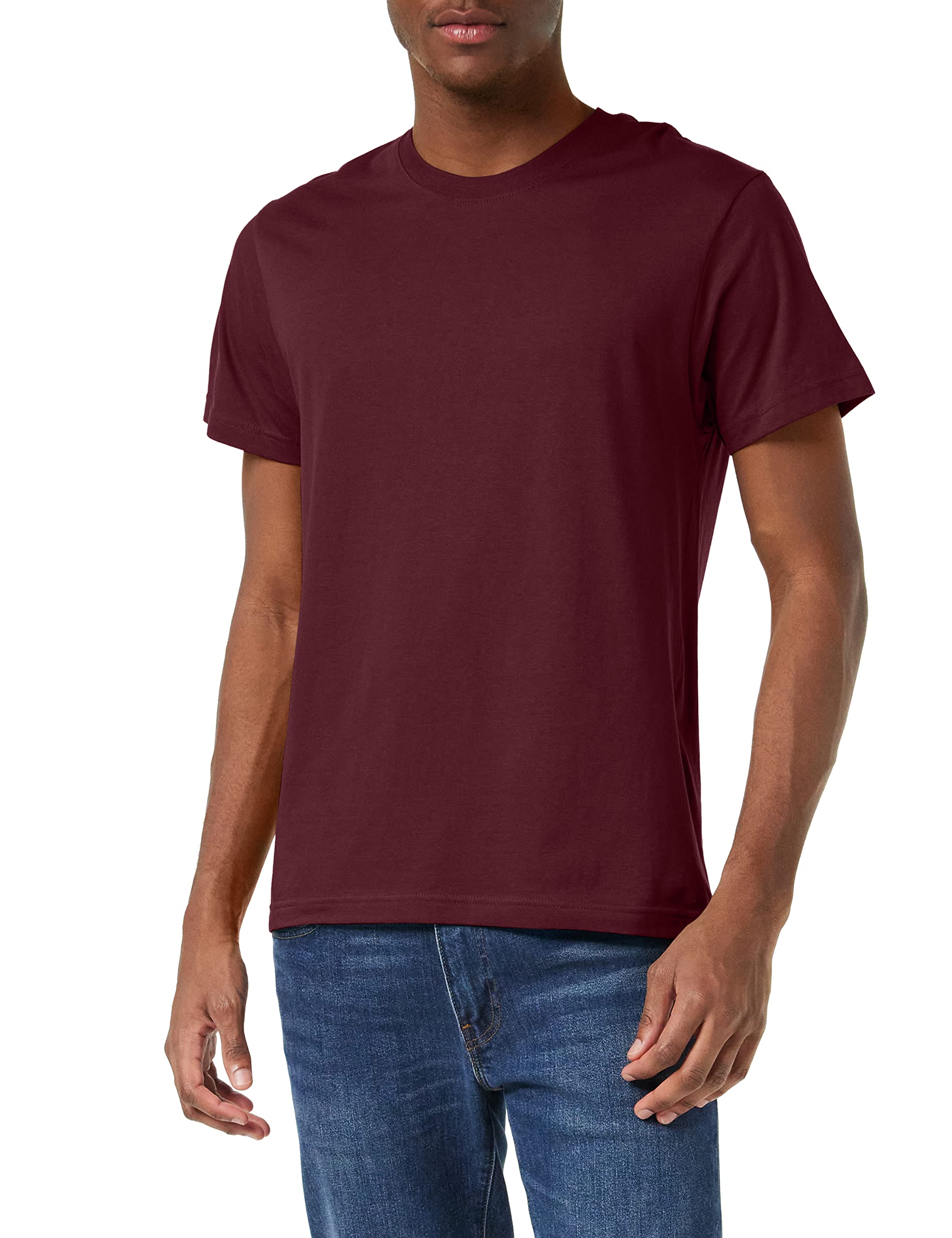 Stedman Apparel Men's Classic-T Plain Short Sleeve T-Shirt, Red (Burgundy Red), Large