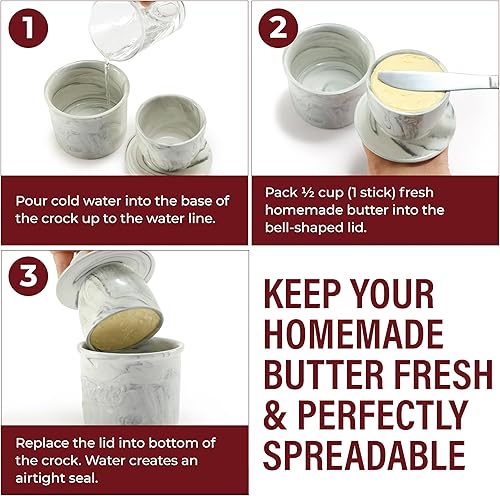 Miniatura 7 de Dazey Butter Churner – Mantequilla Crock, paño de queso, paletas de mantequilla, libro de recetas incluido – Máquina manual de mantequilla de