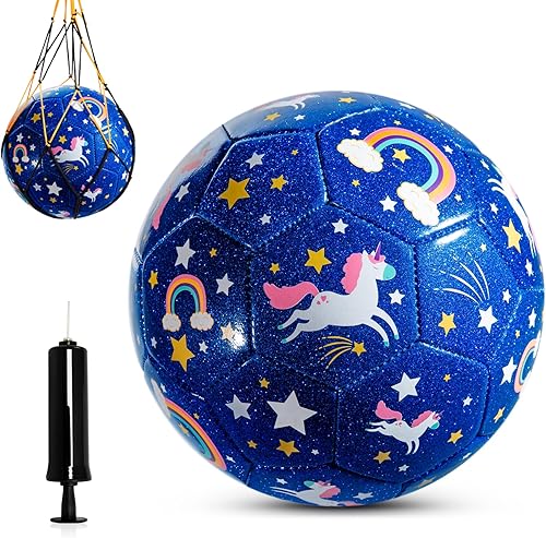 U&C Planet Soccer Ball Size 2 Size 3 Size 4 for Toddler Kids with Pump Deflated, Stocking Stuffer Christmas Child Shoebox Gift, 1 Pack 2 Pack