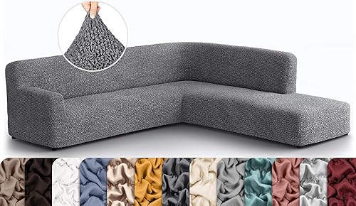 PAULATO BY GA.I.CO. - Funda para sofá PAULATO BY GA.I.CO. - Funda de sofá modular con otomana, funda elástica para sofá esquinero, funda de sofá