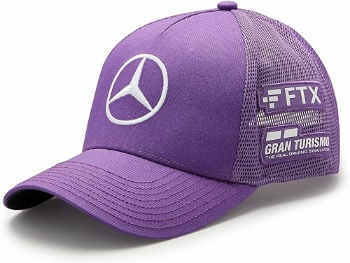 Mercedes AMG Petronas Formula One Team - Producto oficial de Fórmula 1 - Gorra de camionero Lewis Hamilton 2022 - Púrpura, talla única, Púrpura