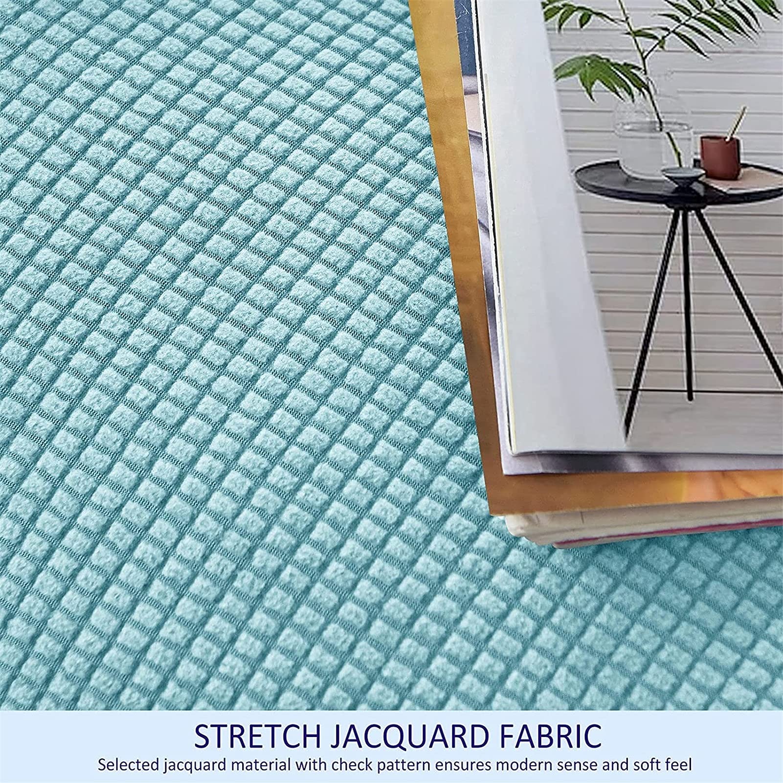 Copripoltrona reclinabile Elasticizzata da 4 Pezzi, copripoltrona Relax con Tasche per Divano(Blu)