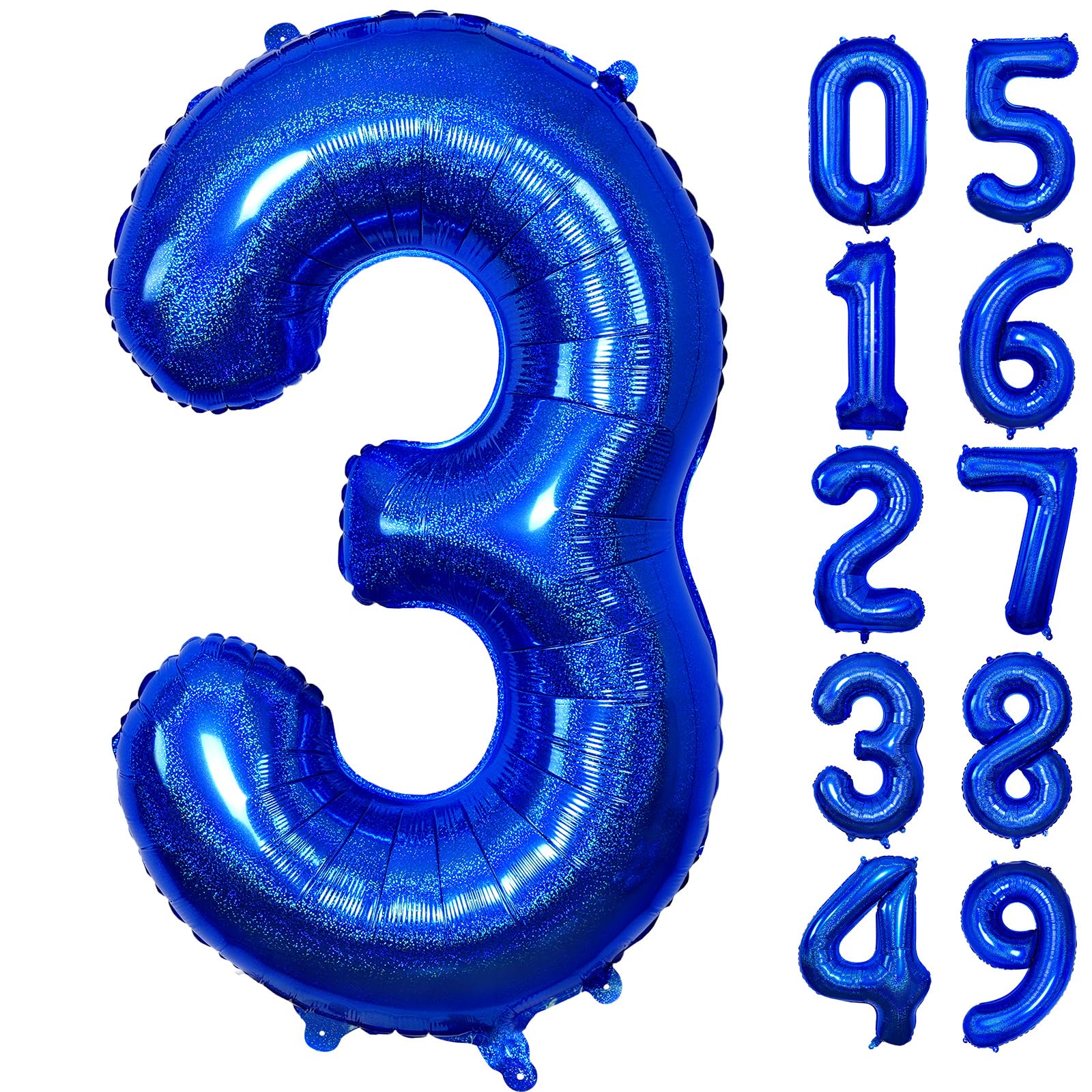 Navy Blue 3 Balloon,40 Inch Number 3 Balloon Large Foil Mylar 3 Balloon Number for Birthday Party Anniversary Decorations