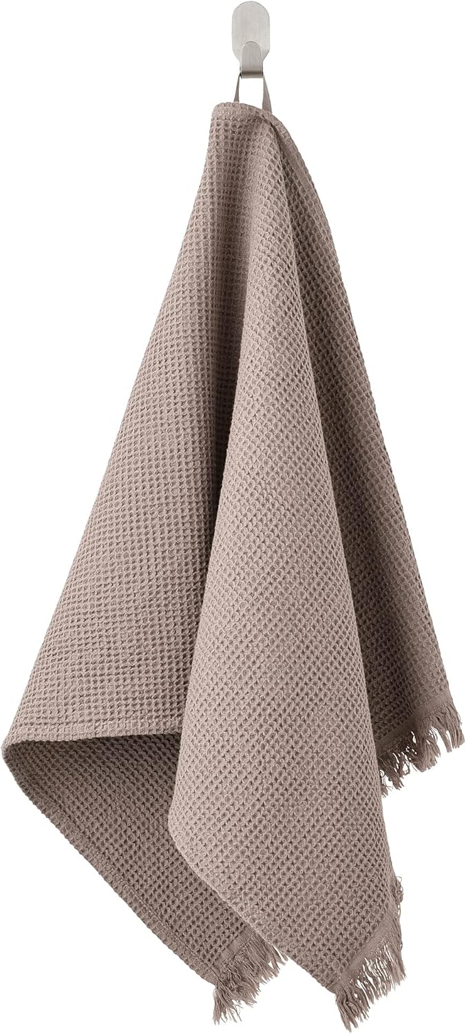 VALLASÅN Hand towel, light grey/brown, 50x100 cm