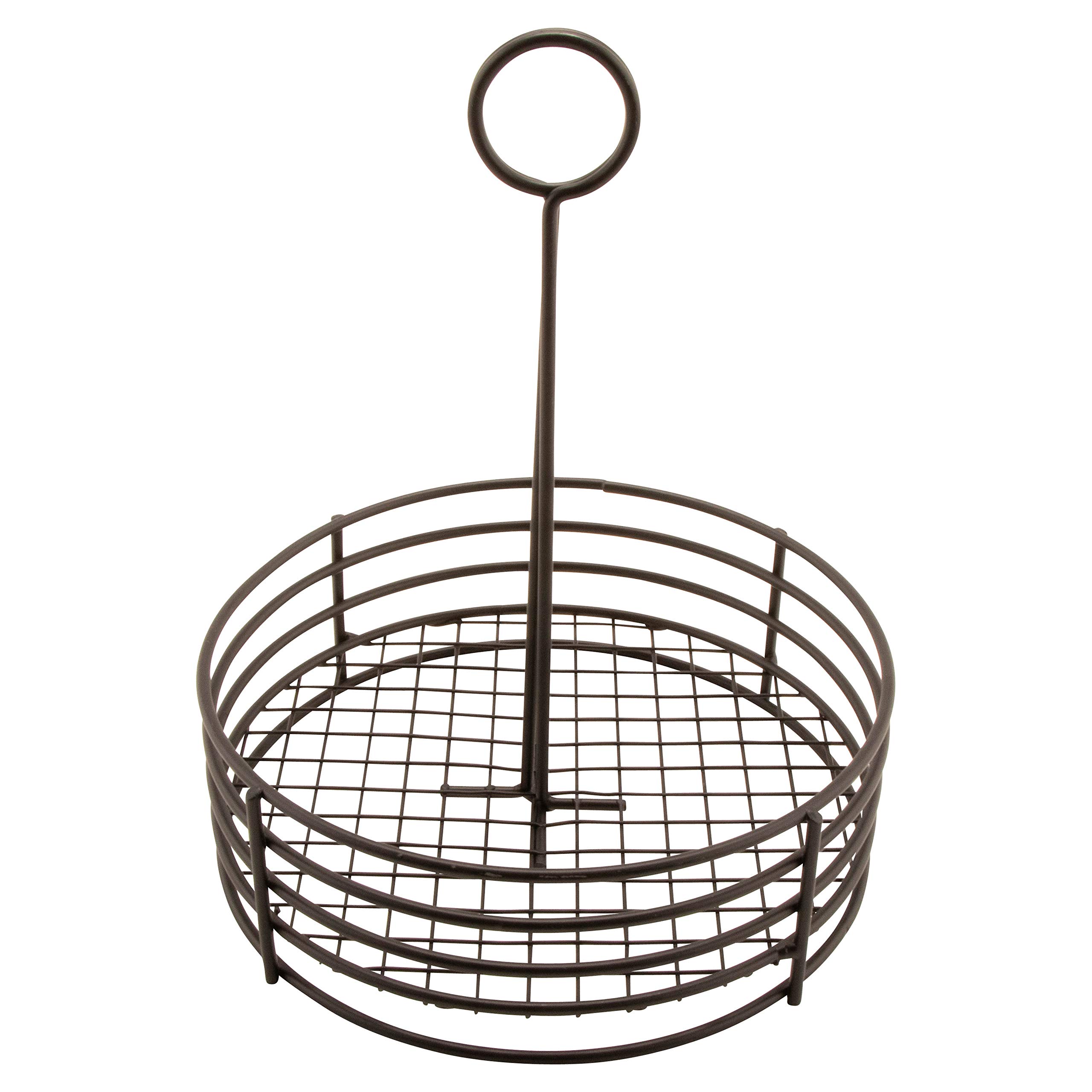 G.E.T. Enterprises Black Round Stainless Steel Condiment Caddy Iron