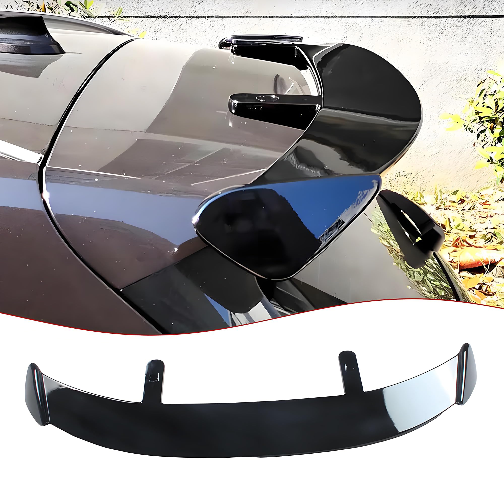STSEV01 Universal Rear Window Spoiler Roof Wing Fit for Infiniti FX50 FX35 FX45 2003-2013, Gloss Black GT-Style Top Modified Wing Lip Mount Exterior Accessories