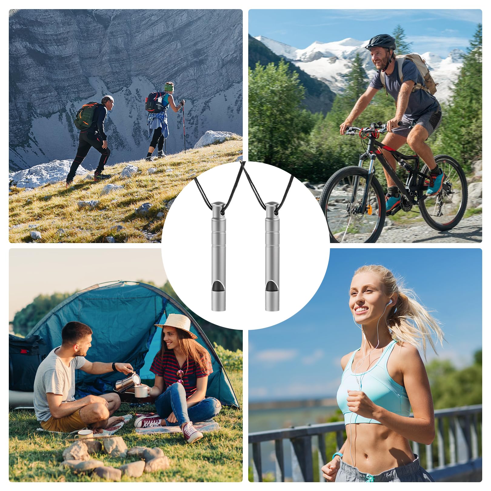 2 Stück Trillerpfeife Laut Notfall,Whistle,Notfallpfeife,Signalpfeife,Titanlegierung Material,120 dB Hohe Lautstärke,Geeignet Für Outdoor-Camping,Überleben,Wandern In Der Wildnis Und Andere Notfälle