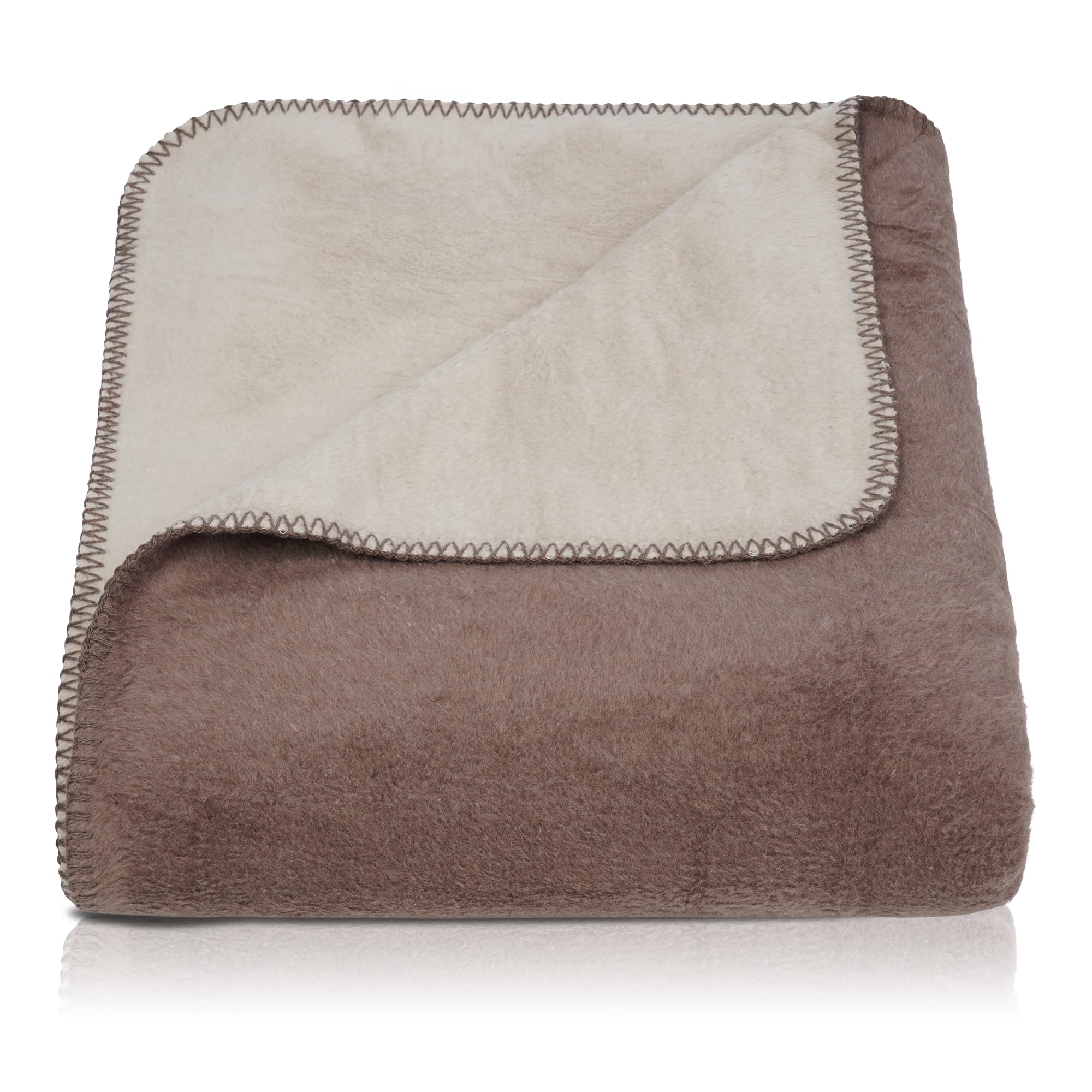 BOHORIA® Cozy Cotton - Manta de invierno mullida para sofá, sillón y cama, 150 x 200 cm, diseño de árbol (Pecan, 150 x 200 cm)