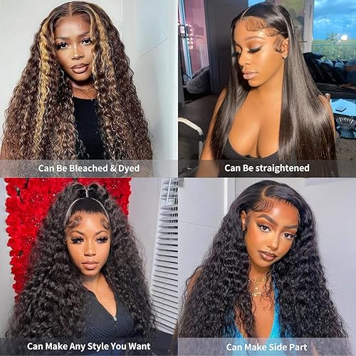 Miniatura 3 de Pelucas de cabello humano ondulado con encaje frontal transparente HD de 13 x 4 para mujeres negras, pelucas de cabello humano sin pegamento,