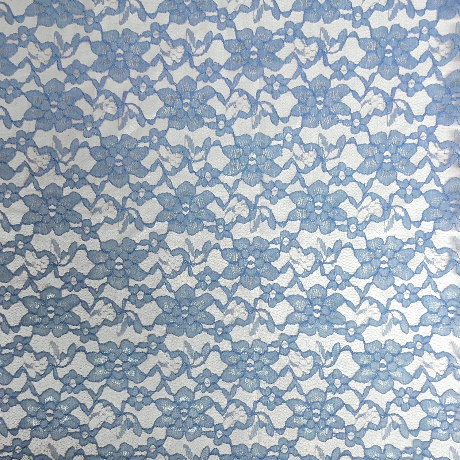 Valentina Textile Inc Raschel Lace Fabric 60" Wide Polyester French Floral by The Yard (5 Yard, Ivory)