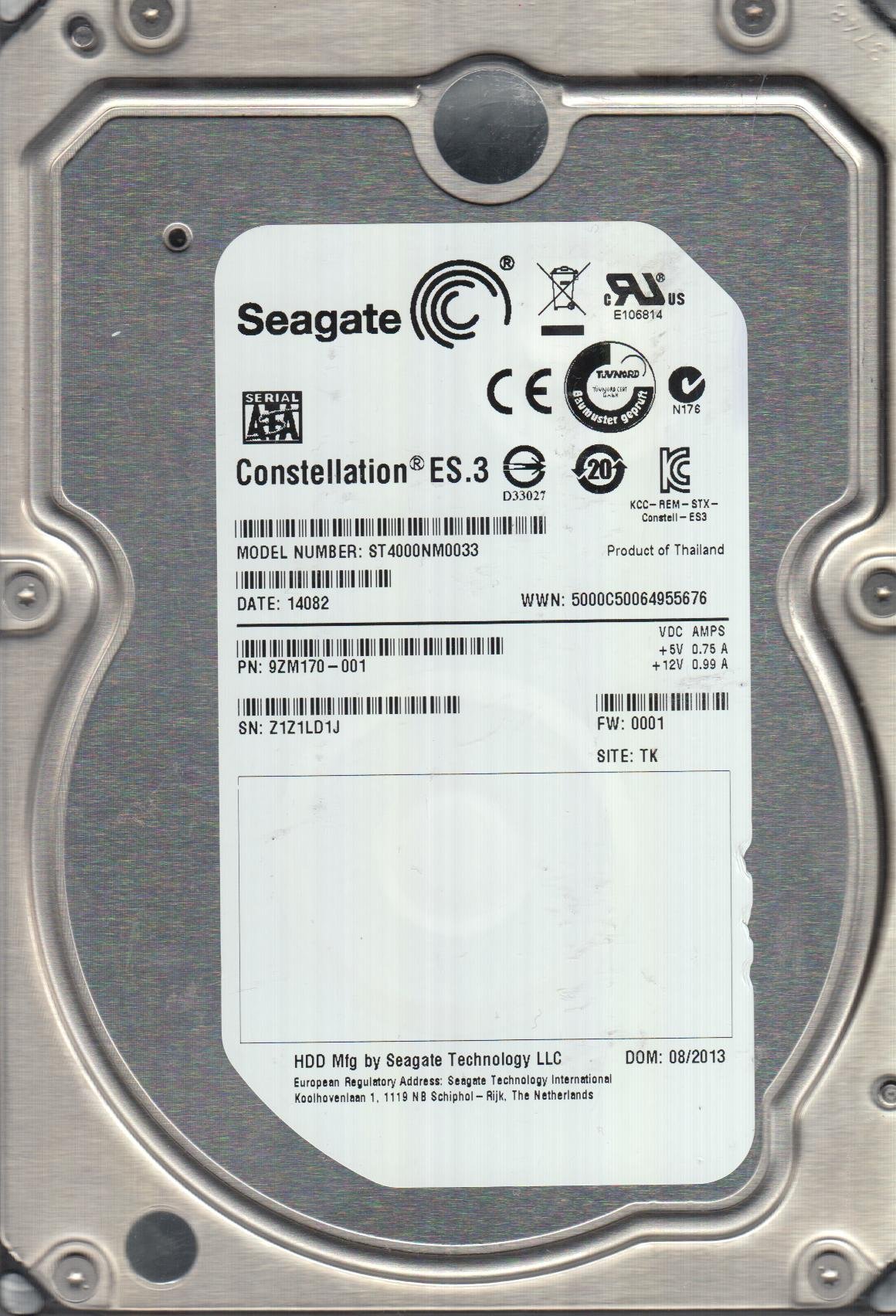 Seagate ST4000NM0033 - CONSTELLATION ES.3 4TB SATA - 3,5