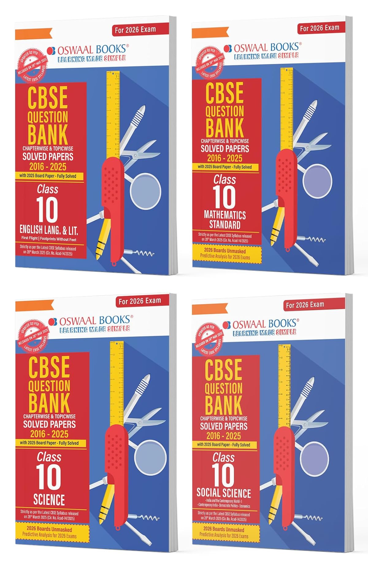 Oswaal CBSE Question Bank English | Maths Standard | Science | Social Science