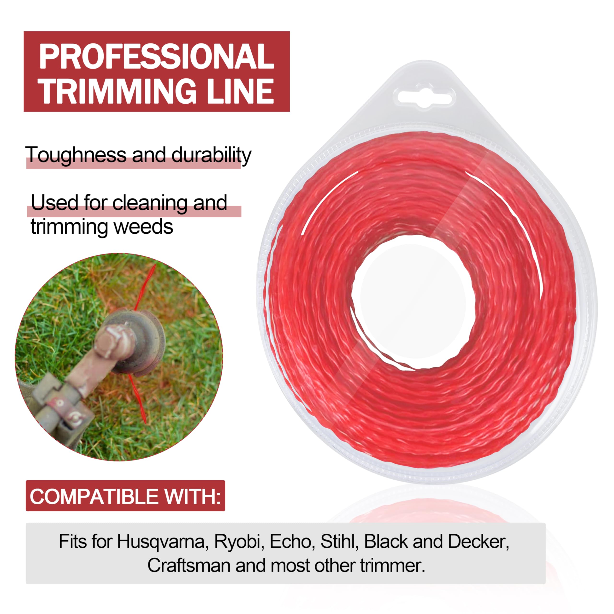 49-16-2713 Línea de recortadora para recortadora Milwaukee 2725-20 Weed Eater String Premium .95 pulgadas x 250 pies