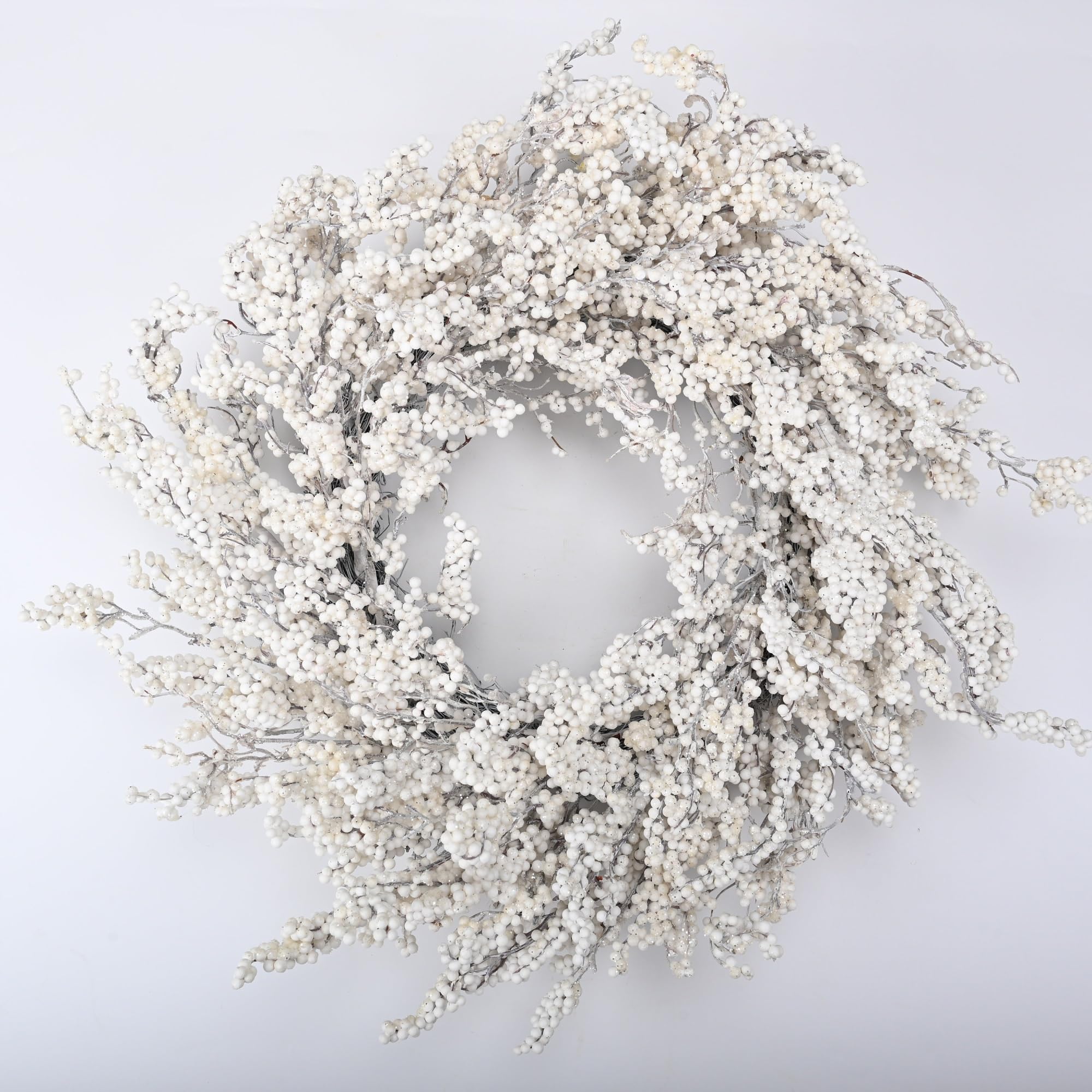 Couronne de baies blanches d'hiver de qualité supérieure pour façade - 5
