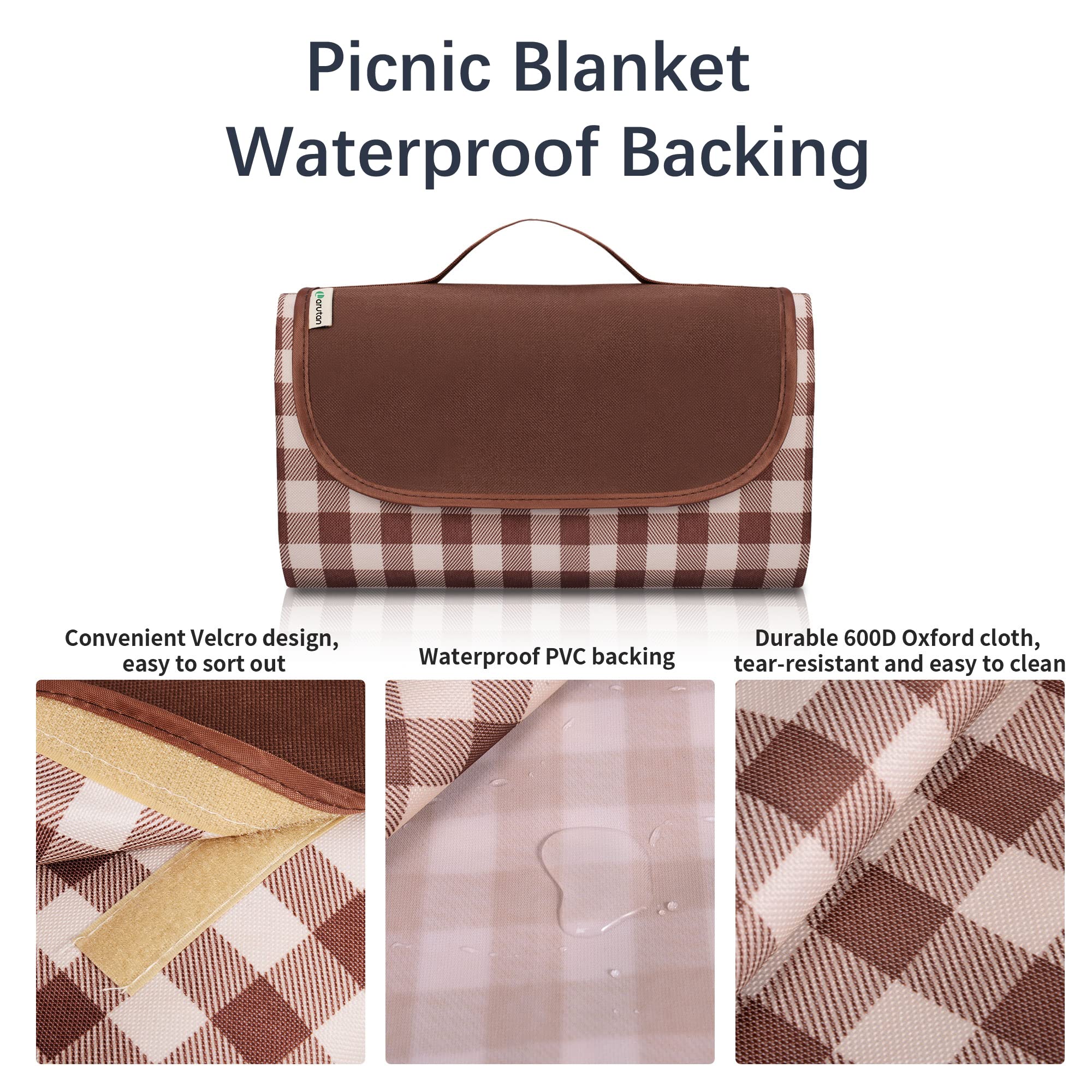 Telo Da Picnic Impermeabile Oziral 200x200cm - Coperta Per Spiaggia, Campeggio E Outdoor - Foto 3