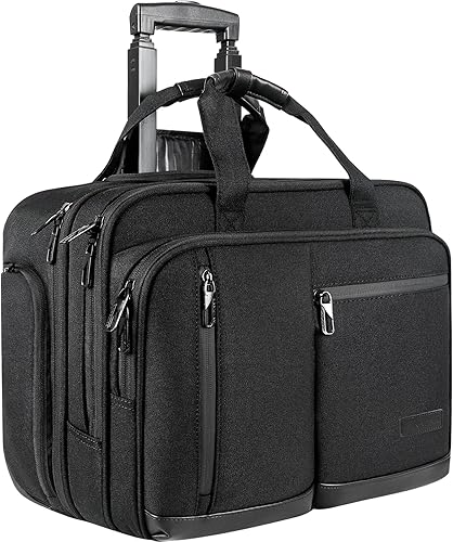 VANKEAN Bolsa con ruedas para laptop de 17.3 pulgadas, bolsas con ruedas impermeables para pasar la noche, bolsas para laptop para
