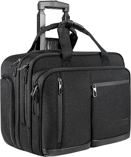 VANKEAN 17.3 Inch Rolling Laptop Bag, Waterproof Overnight Rolling Bags,