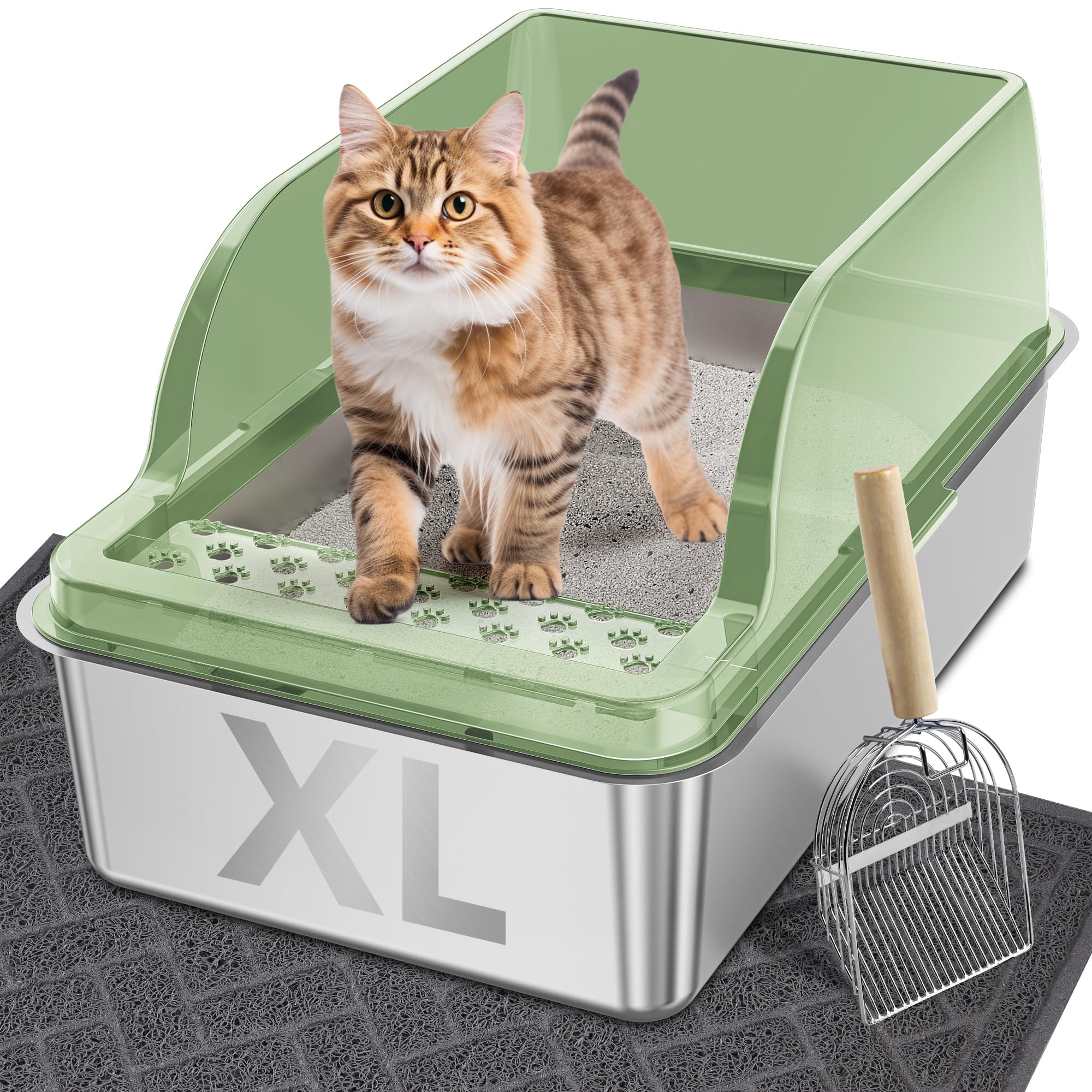 Pack Stainless Steel Cat Litter Box, Extra Large Steel Litter Boxes