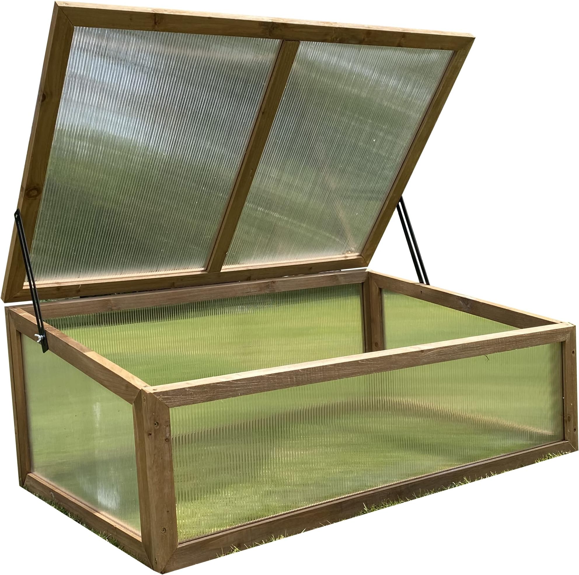 Wooden Cold Frame Greenhouse Polycarbonate Grow House Garden