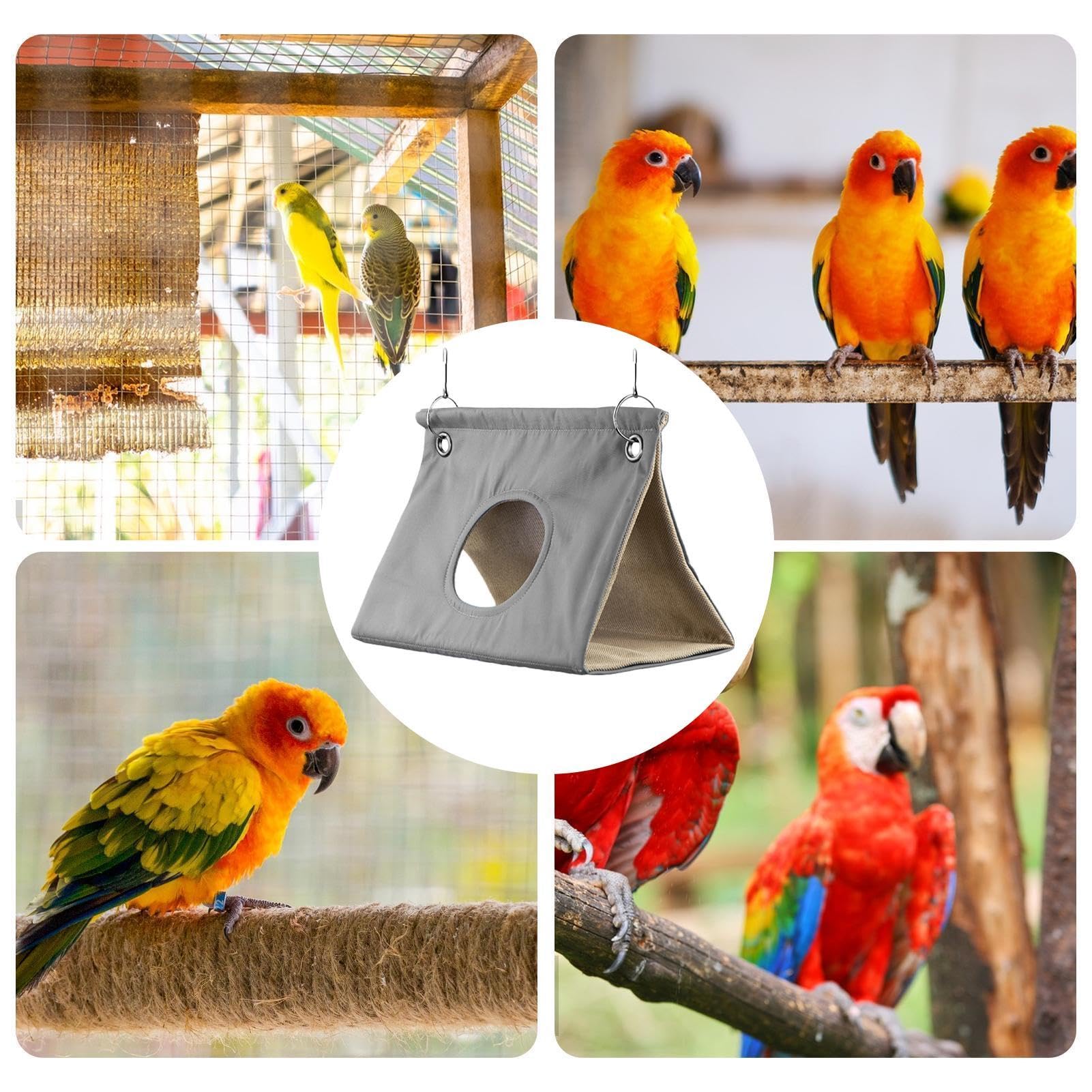 Amazon.co.jp: 鳥用テント、鳥たちの寝床 小鳥用 三角ハウス 夏 通気性