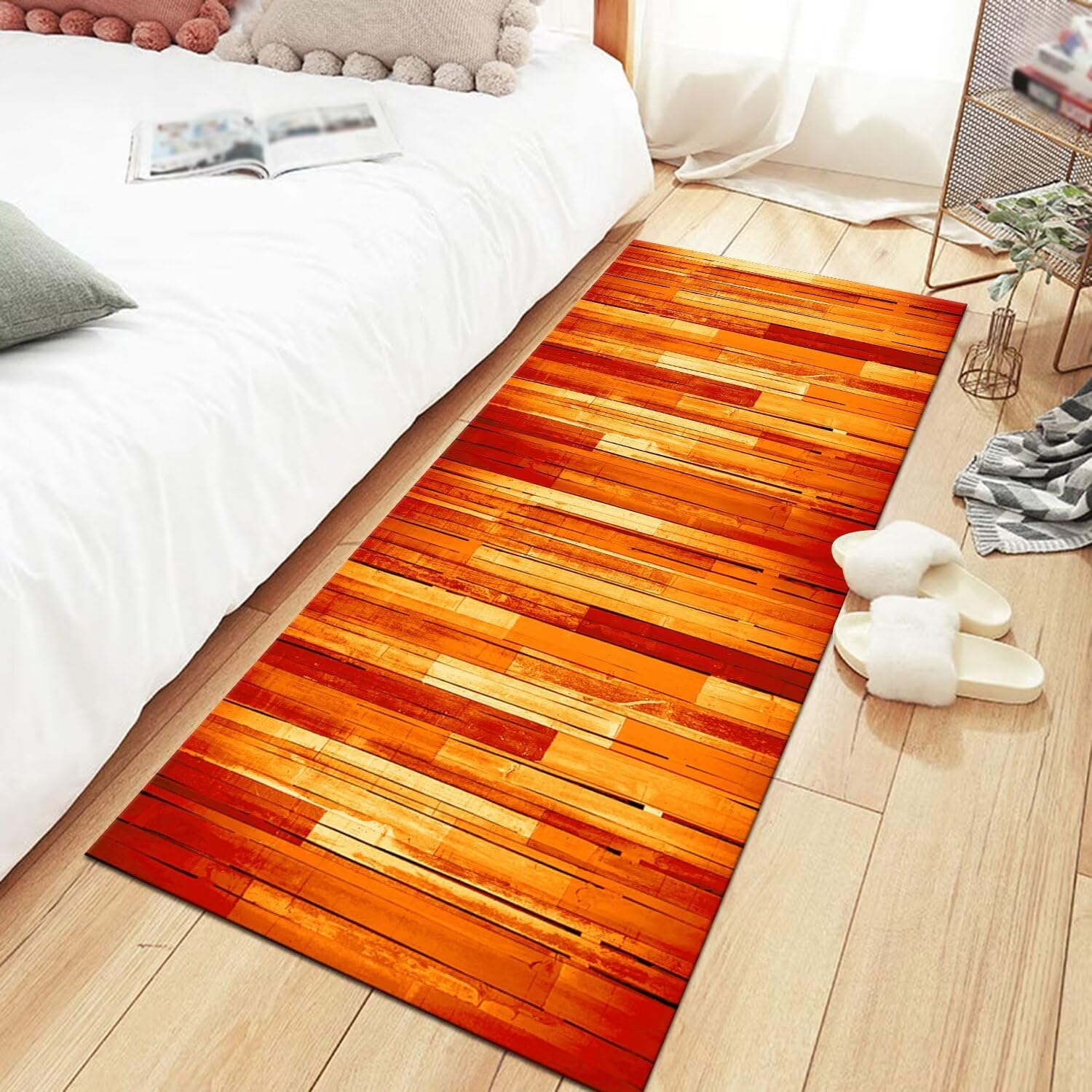 Tappeto Passatoia Cucina Antiscivolo Lavabile Tappeto Cucina Arancione Giallo Rosso 50X300CM Tappeti Runner Tappeto Corridoio ingresso interno Soggiorno Tappetino Cucina Durevole Tappetino zerbino