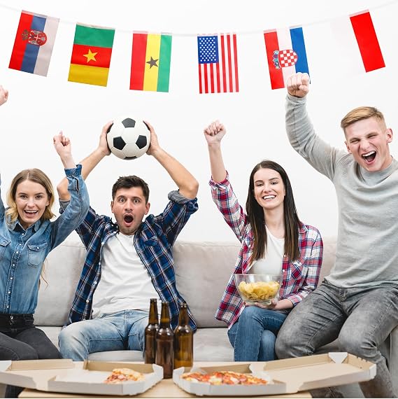World Flags Bunting 200 Countries 50m (include All 48 Countries Flags Bunting of World Cup Football 2026), International Flag Bunting Flags of the World Bunting Banner for World Cup Party Decorations