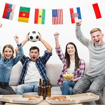 World Flags Bunting 200 Countries 50m (include All 48 Countries Flags Bunting of World Cup Football 2026), International Flag Bunting Flags of the World Bunting Banner for World Cup Party Decorations