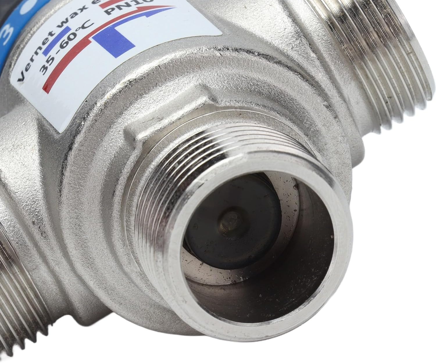 Bottom view of the FUZHUI G3/4 Thermostatic Mixing Valve showing the threaded connection