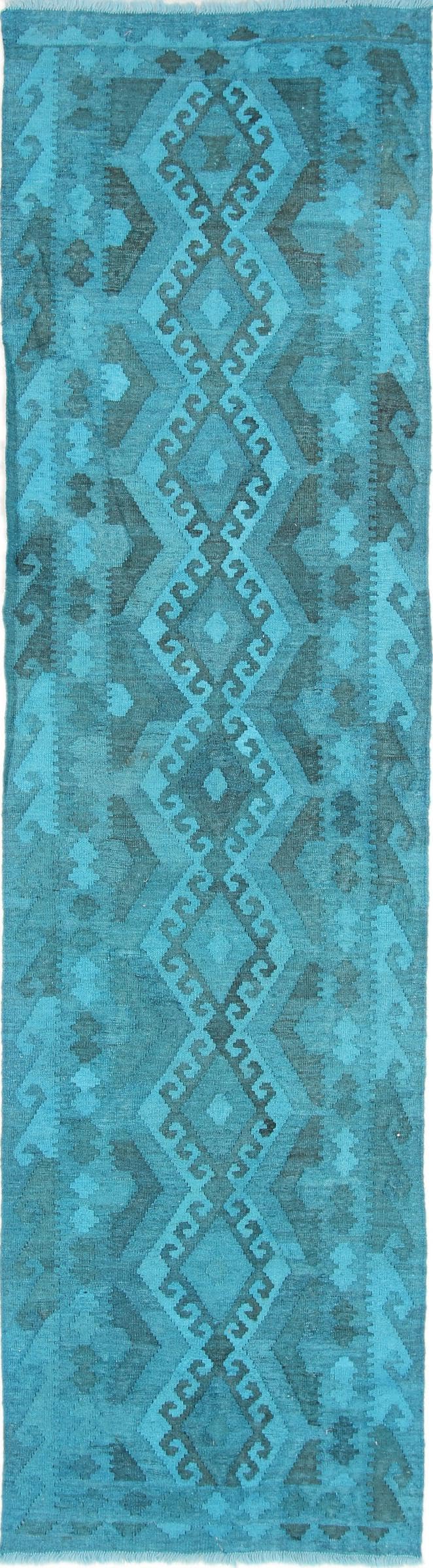 Tapis d'Orient Kilim afghan en laine fait main, grand tapis de course 81x290