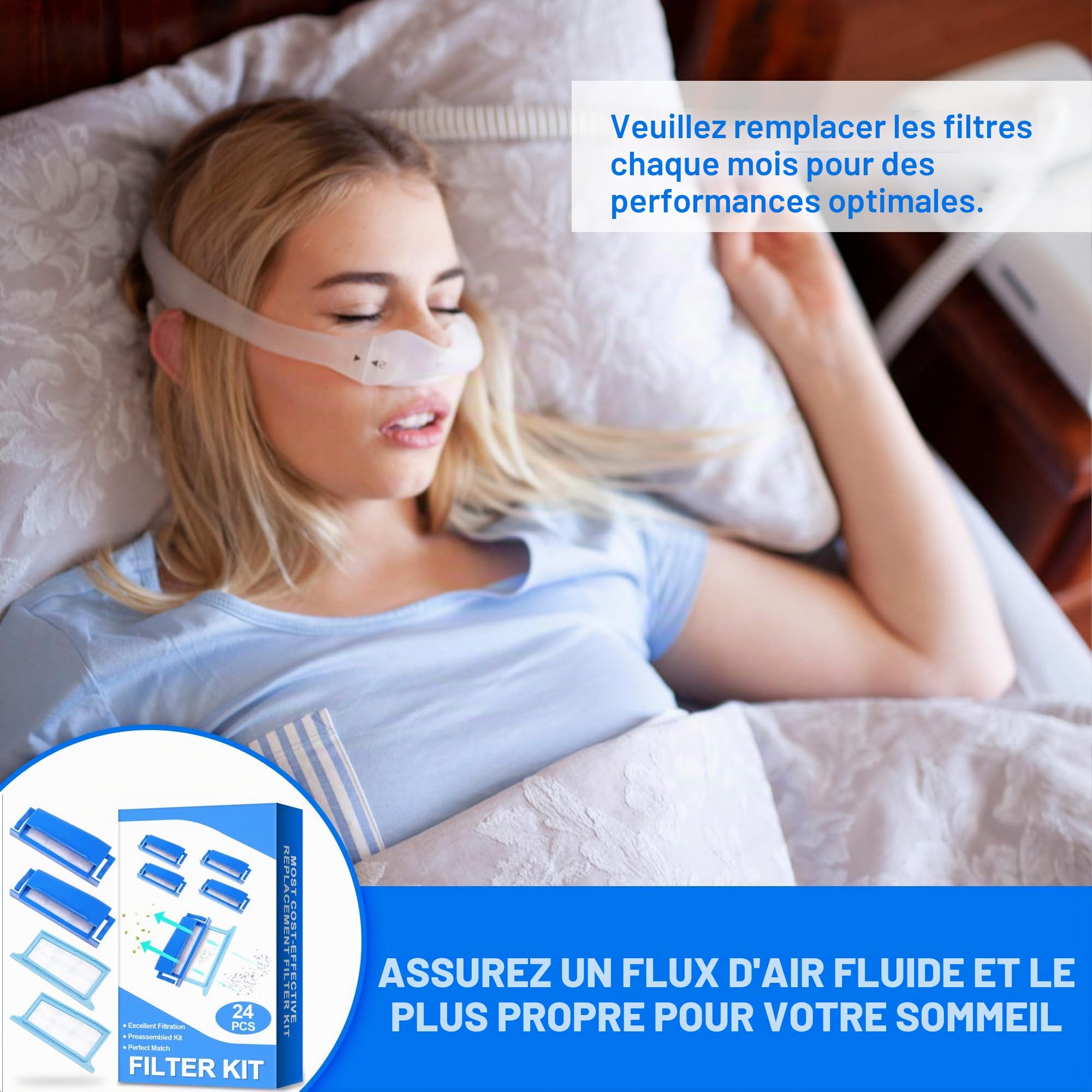 24PCS Filtres pour Dream Station 1, Comprenant 12 Filtres à Pollen Assemblés et 12 Filtres Ultra-fins, Filtres CPAP de Remplacement Fournis par BlessEase