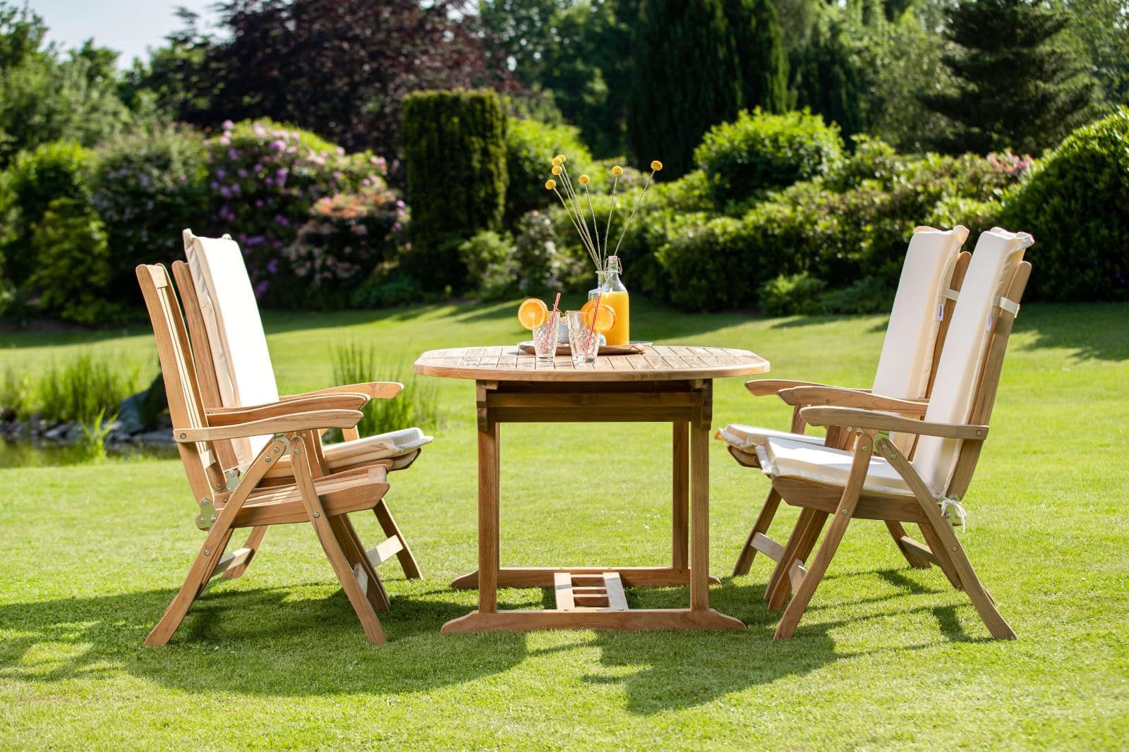 Kai Wiechmann Auflage Gartenstuhl Hochlehner Polster grün dunkelgrün Premium Made in Germany