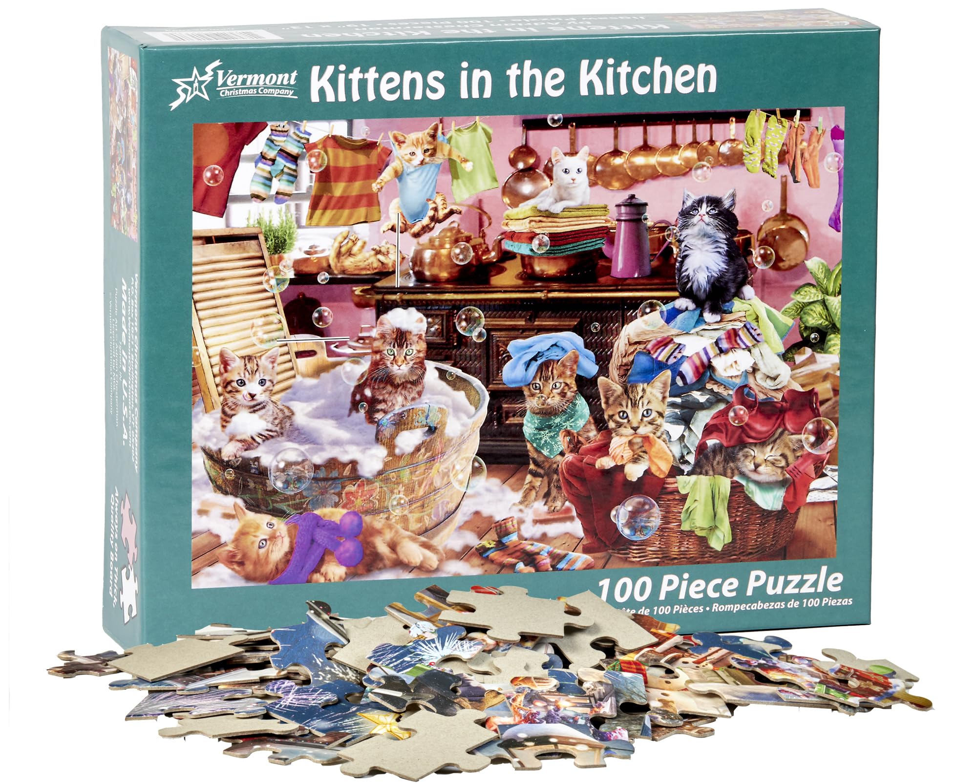 Amazon.com: Vermont Christmas Company Kittens in The Kitchen