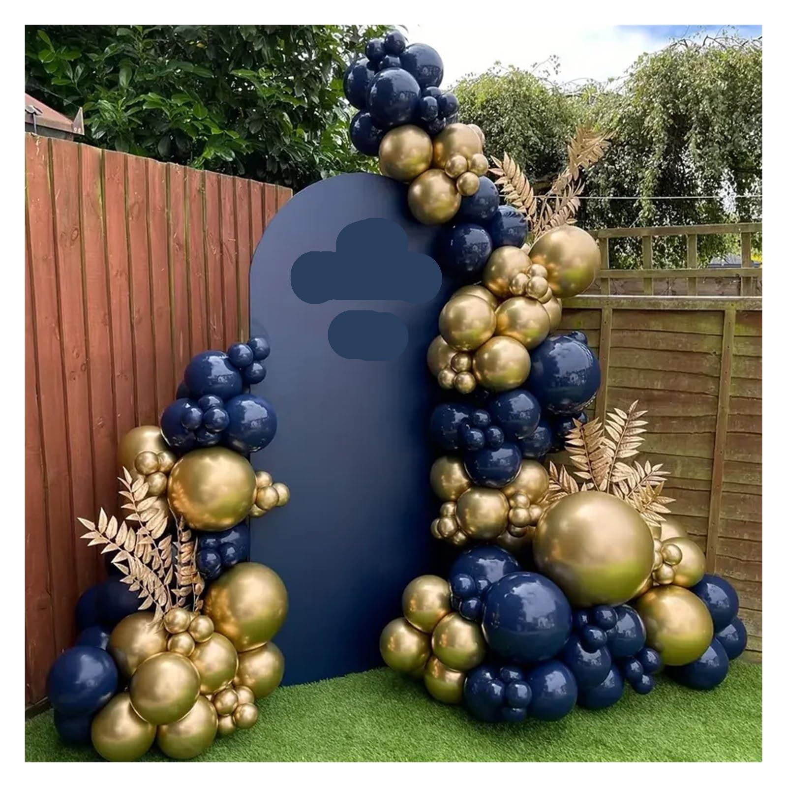 Kit De Arco Guirnalda Globos Dorados Metálicos Azules, Suministros Decoración for Fiesta Cumpleaños, Boda, Año Nuevo, 108 Uds Para Fiesta