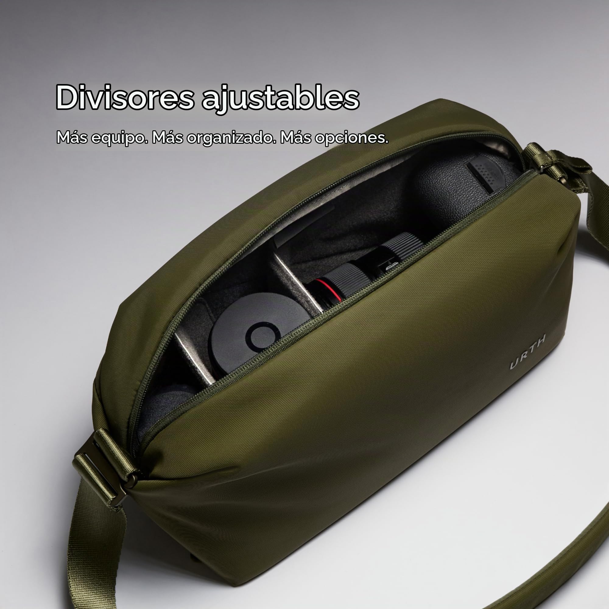 Urth Dolomite 8L Gran Bandolera para Cámara – Resistente al Agua, Reciclada, Versátil para DSLR, Fotografía y Uso Diario (Verde)