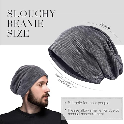 Miniatura 7 de Gorro holgado de 4 piezas, gorro para dormir, gorro de dormir holgado de punto con calavera para hombres y mujeres