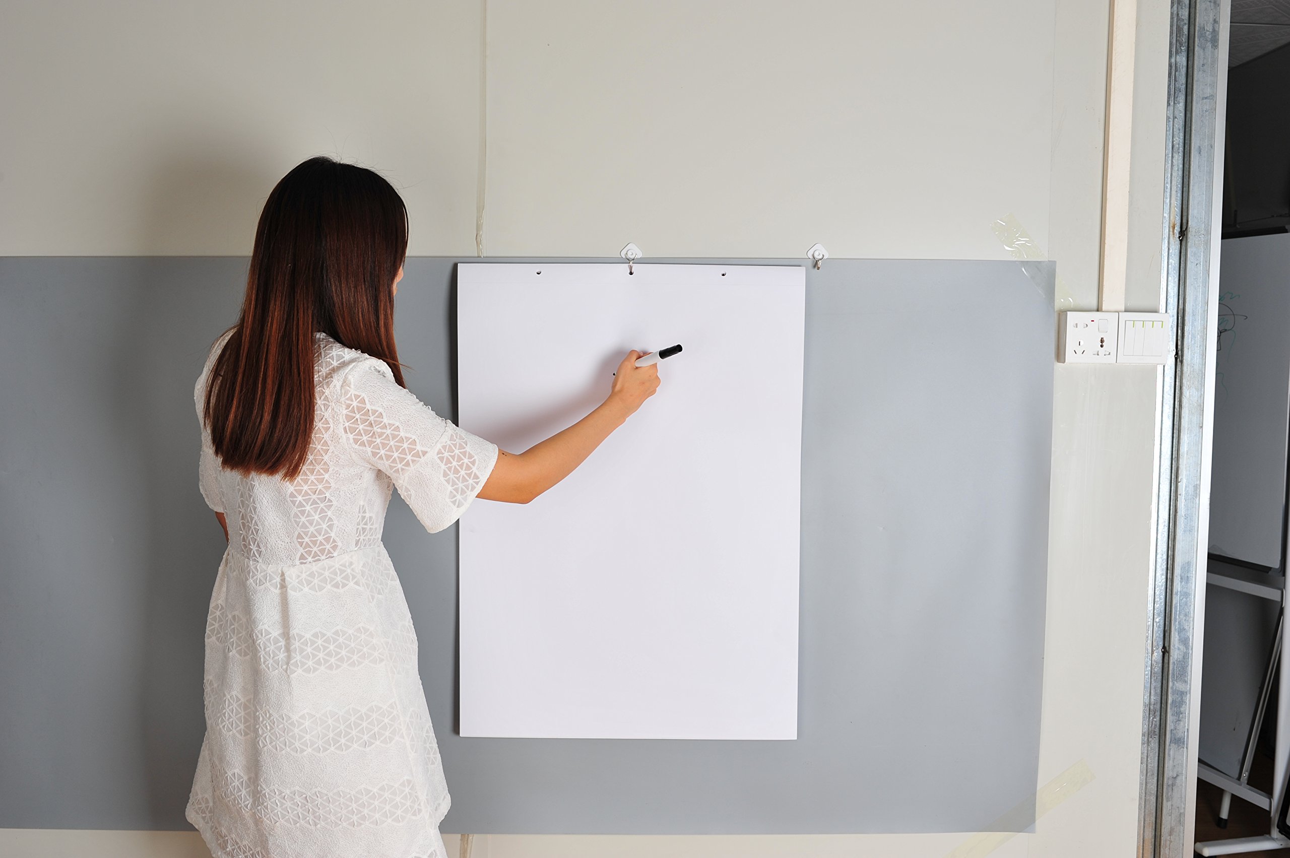 Easel Pad 23x32" - 3 Pack (75 Sheets) - Flip Chart Paper, 25 Sheets/Pack, Plain White, Poster Flipchart 100 gsm - Large Drawing Pad for Teachers, Kids, Classroom, Office, Craft, Art, Presentation - Image 6