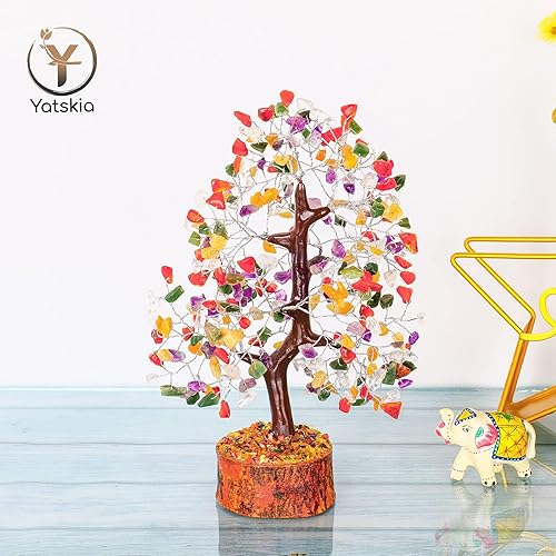Miniatura 8 de Árbol de chakras, decoración de habitación, árbol bonsái, decoración de escritorio para mujer, piedras preciosas y cristales, árbol de la vida de