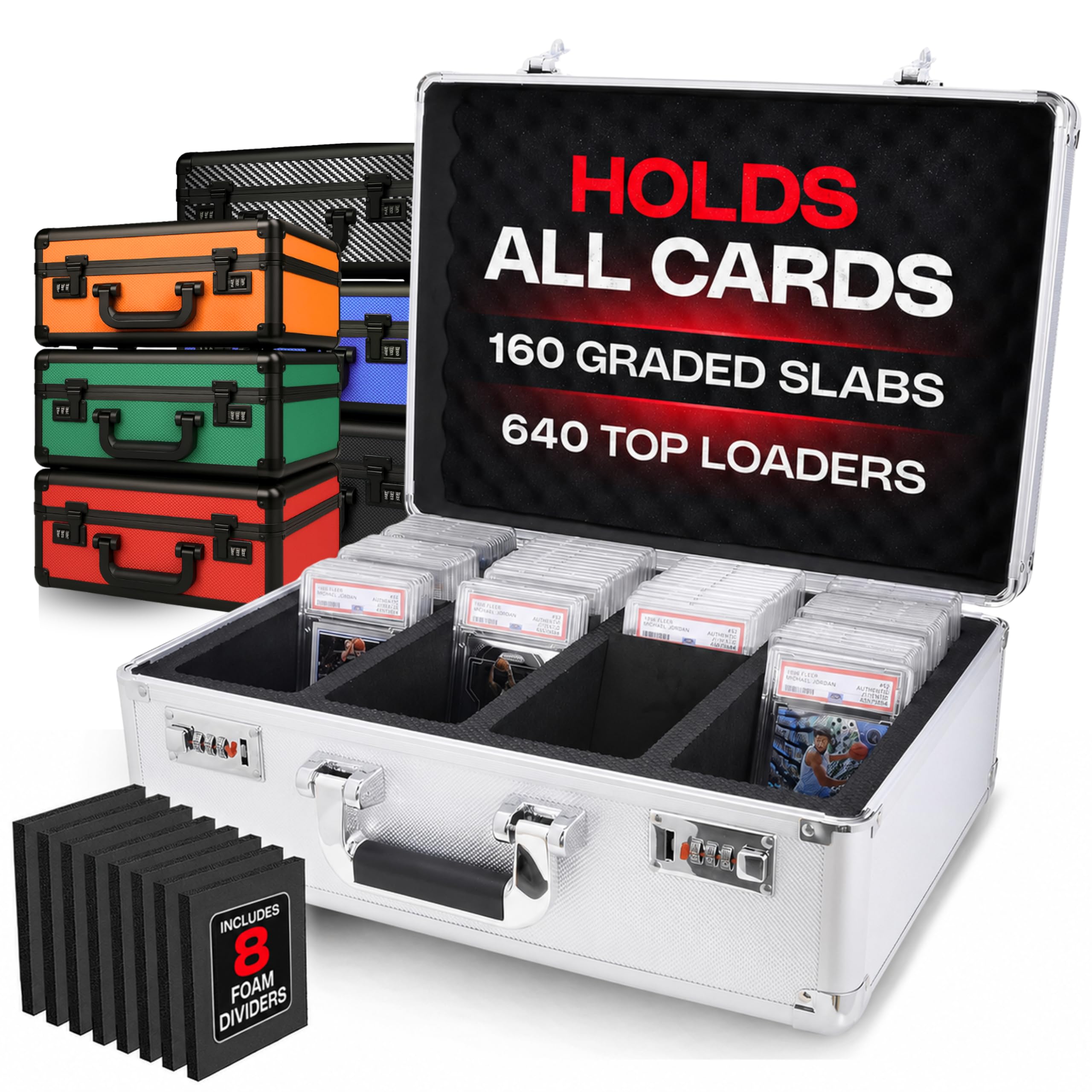 VALUN 160+ Premium Graded Card Storage Box - PSA Slab Case for Sports Cards