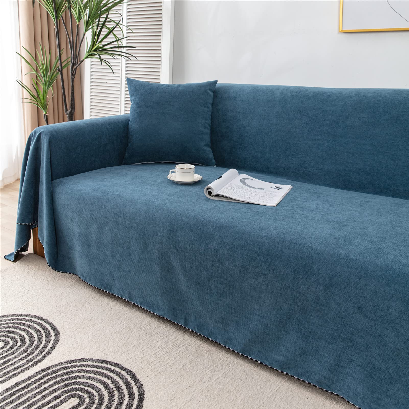 Colcha Multiusos para sofás, Cubre sofá,Cubre Cama, colchas para sofás, Cubresofa Cubrecama, Manta de Viaje para sofá y Cama Manta para Siesta (Azul Marino,180 x 260cm)