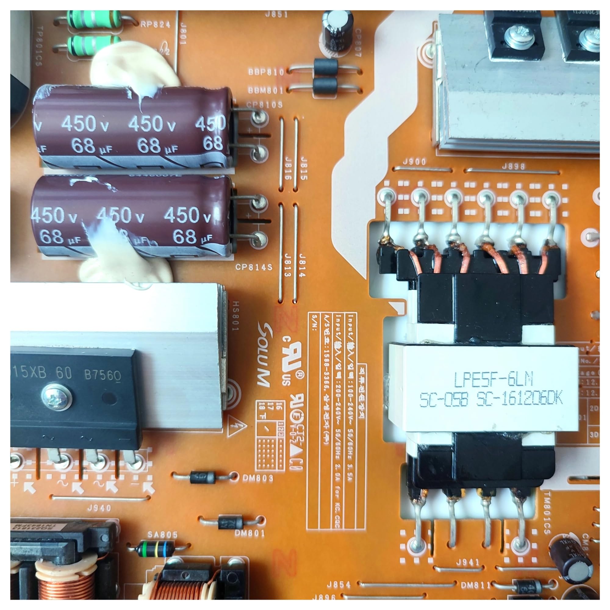 Carte d'alimentation for accessoires TV BN44-00878A L55E7_KSM PSLF191E08A, compatible avec les modèles TV UN55KS8000FXZA, UN55KS800DFXZA, UN55KS8500FXZA et UN 55KS8000F.
