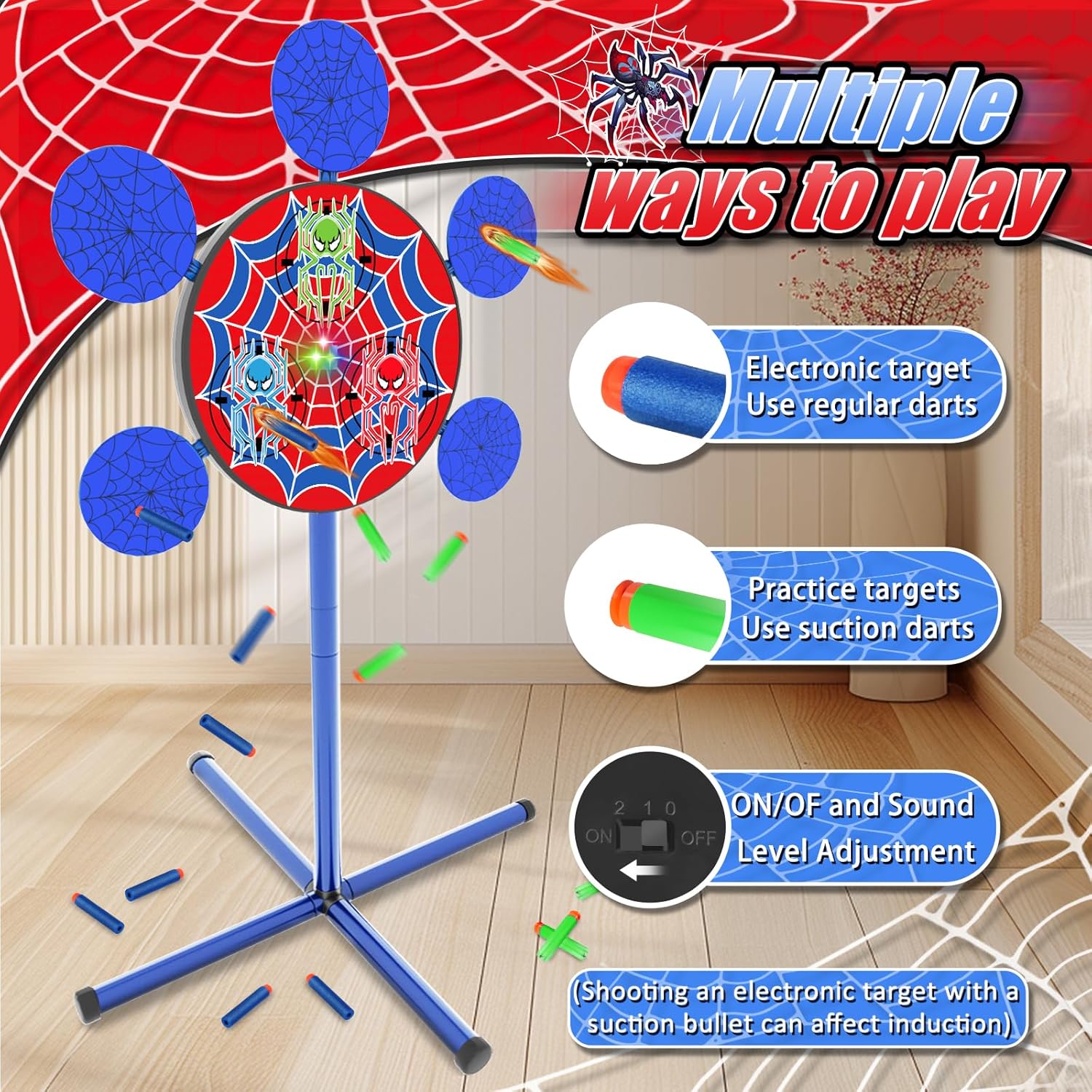 Shooting Games Toys for Nerf Gun Party, Shooting Targets with 2 Toy Guns 40 Foam Darts Kids Outdoor Indoor Toys for Birthday Easter Xmas Gifts for 4 5 6 7 8 9 10+ Year Old Boys Kids Blue image 6 of 9 B0DD3PDDLS