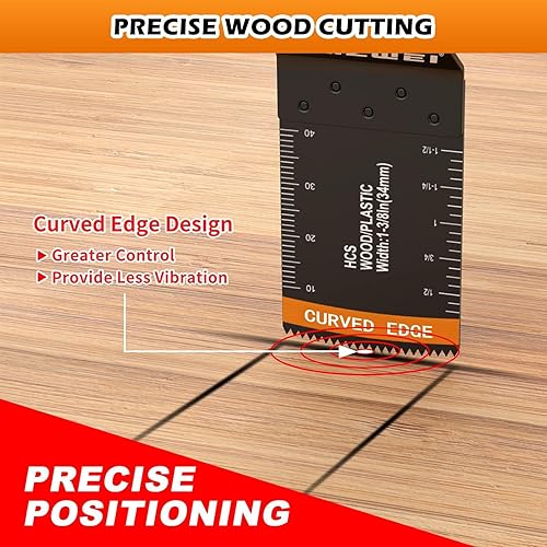 Miniatura 3 de 152 Hoja de Herramienta Oscilante de Metal y Madera, Hojas de Sierra Oscilante de Titanio con Papel de Lija, Kits de Hojas de Herramienta Múltiple