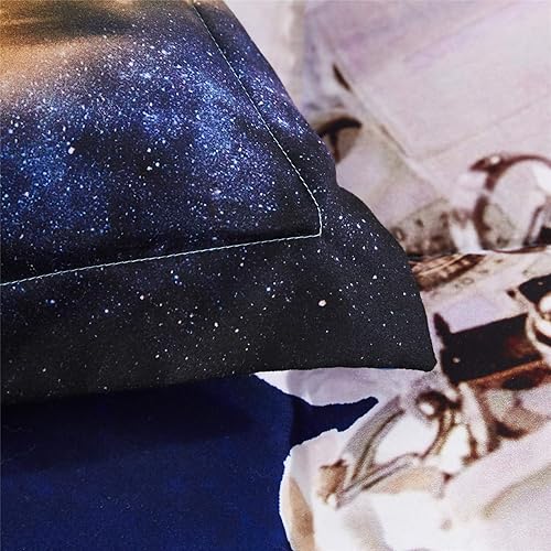 Miniatura 5 de Juego de cama 3D HIG 3 piezas tamaño Queen tamaño exterior astronauta estampado funda nórdica con dos fundas de almohada a juego  Super suave funda