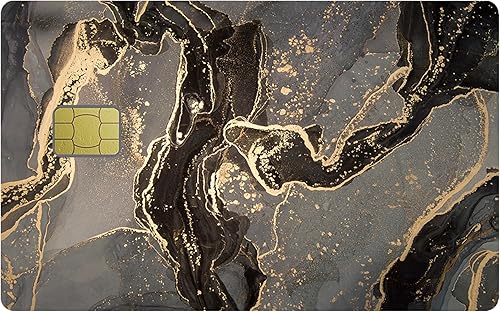 Miniatura 1 de Pegatinas de tarjeta de crédito de mármol negro Piel sin burbujas Delgadas Impermeables Antiarrugas Vinilo Desmontable Cubierta de piel de débito