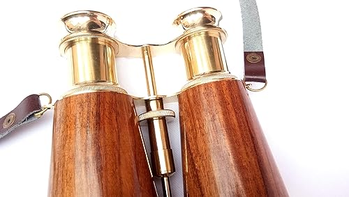 Miniatura 8 de SIFAAT WORLD Prismáticos de latón sólido brillante para adultos y niños con correa de cuello de cuero, 6 pulgadas prismáticos náuticos compactos