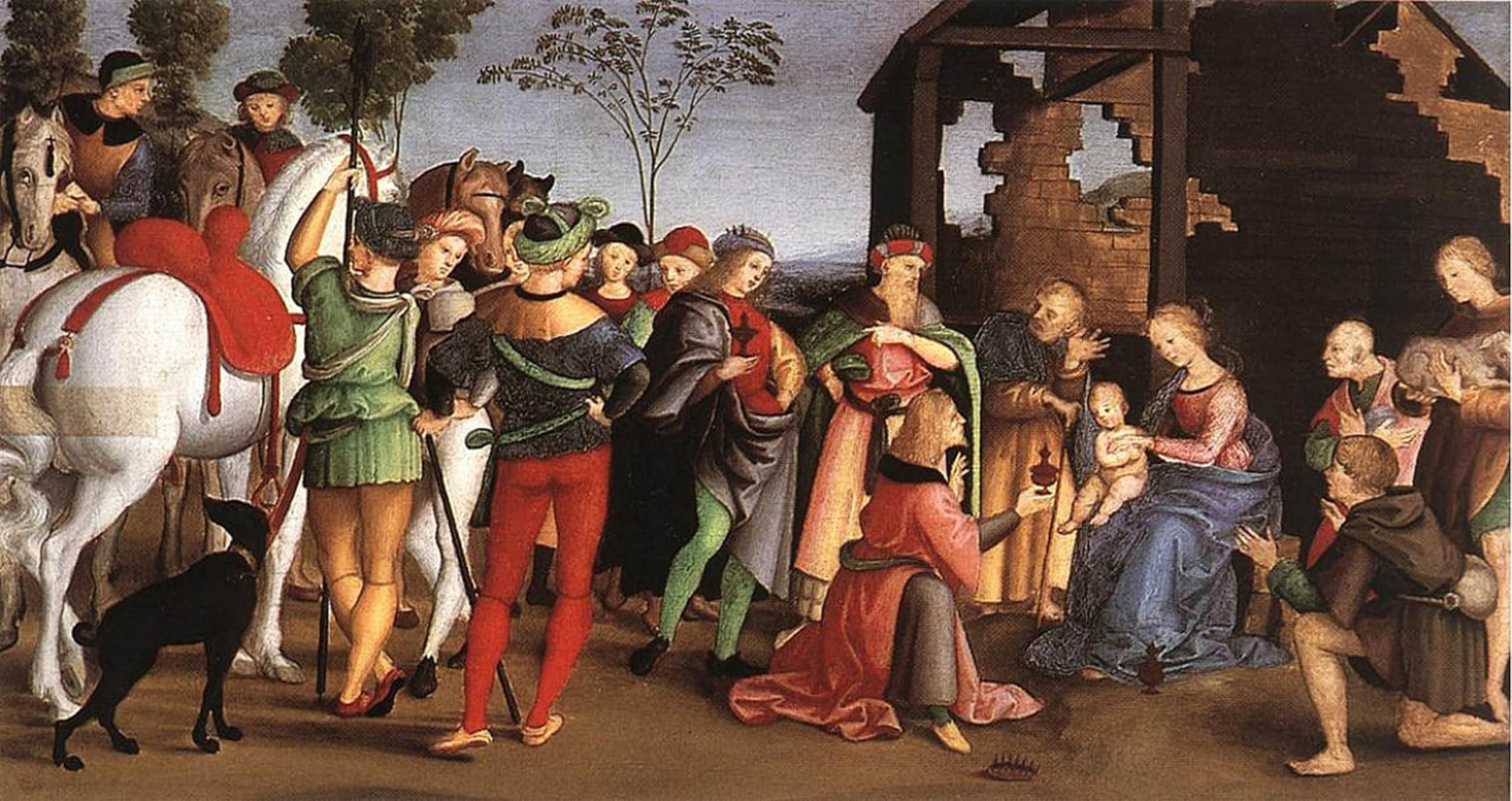 POSTERIIk Vintage Art Print Images Pictures Print the Adoration of the Magi by Raffaello Sanzio Raphael Modern Colour Posters for Office Home Decor 60x90cm