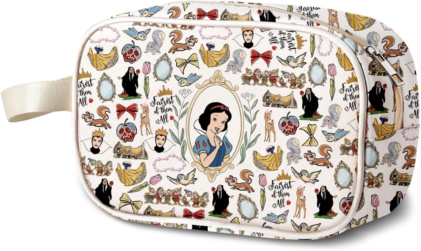 MAOFAED おとぎ話ギフト、プリンセスオーガナイザーバッグ、女の子/女性用、旅行用クリアトイレタリーバッグ(ブループリンセス)