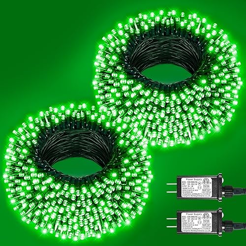 Miniatura 35 de Luces de Navidad, 100 pies, 300 LED, exterior o interior, enchufables, conectables, árbol de Navidad, 8 modos, impermeables, parpadeantes, jardín,